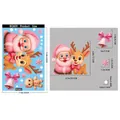 Size chart for BQ609 Christmas window stickers with Santa, reindeer and snowflake dimensions - BQ609
