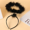 Black feather angel halo headband accessory for Halloween and cosplay party costumes - Black Angel