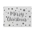 Dettaglio della tovaglietta in lino con stampa Merry Christmas e motivi a fiocchi - CD27-4 (Grigio Buon Natale) / 30*45CM Cotone Lino