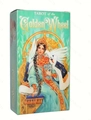 Front view of Tarot of the Golden Wheel box with green and gold finish and swan artwork - A76 Tarot of the Golden Wheel Deck