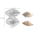 Mini seashell resin silicone mold for DIY jewelry with detailed size measurements - Small Fish Shell / White