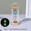 Clessidra minimalista in legno con sabbia blu e funzione luminosa di 1 minuto - Luminoso / Blu / 1 Minuto
