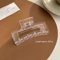 Pinza per capelli rettangolare trasparente da 8,5 cm in acrilico in stile coreano - 4# Molletta Trasparente Rettangolare