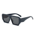 Oversized geometric sunglasses with dark grey-blue square frame and dark lenses - C12 Dark Blue Frame Black Gray Lens