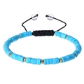 Bohemian adjustable braided bracelet with turquoise stones and golden spacers - Turquoise