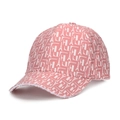 Pink baseball cap with white letter print pattern and classic curved brim style - Pink with White Letters / One Size(Adjustable)