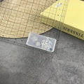 Detailed view of translucent silicone nail mold with five rose cavities and size scale - #171 Rose
