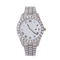 Orologio al quarzo di lusso in argento per donna con cristalli e datario sul quadrante - Argento