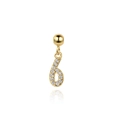Macro shot of gold-plated S925 silver number 6 pendant with sparkling diamond inlay - Number 6
