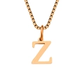 Elegant rose gold plated stainless steel initial necklace featuring letter Z pendant - Letter Z-Rose Gold