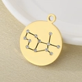 18K gold plated stainless steel Gemini zodiac pendant with shimmering crystals - Gold Gemini (KLJ4554-Z)