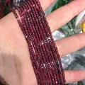 Macro shot of 2-3mm faceted garnet beads strands in deep wine red for jewelry making - 13-Garnet (Natural)