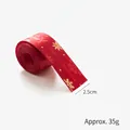 Ruban de Noël rouge avec texte Merry Christmas doré et flocons de neige, largeur 2,5 cm - 2.5 Rouge Dorure Flocon Lettres (6 Yards)