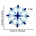 Detailed embroidery view of 7cm snowflake patch with dimensions and texture details - Snowflake Patch 47#