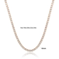 4mm rose gold tennis necklace with brilliant-cut cubic zirconia in classic U-shape - 16 Inch (40cm) / Rose Gold 4-Prong (Width 4mm)