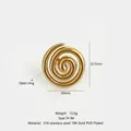 Goldfarbener 18K Edelstahl-Spiralring mit hohlem Design und offener Ringschiene - US 7 / Gold Hohlspirale Offener Ring