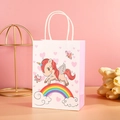 Roze eenhoorn cadeautas met regenboogprints en witte touwhandvatten voor kinderen - NF-Y141 Regenboog Paard / 15*8*21cm