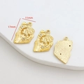 Macro de colgante vintage de 17x11 mm bañado en oro con relieve para joyería artesanal - 2# Diosa Vintage