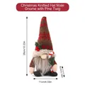 Rudolph Christmas gnome plush with red knit hat and pine branch holding, 26x11cm - Xmas Knit Hat Gnome With Pine Branch Boy