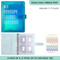 Teal laser finish 100-day savings challenge binder with 6-hole 100 envelope slots - Holographic Blue Standard Set (Incl. Inserts + Tracker Card)