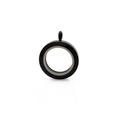 Black round stainless steel locket pendant with transparent glass window for charms - 25mm Black - Screw Open
