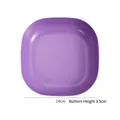 Square purple luxury plastic fruit plate with gold rim 14cm width and 3.5cm height - Purple-Deep Square Dish