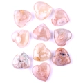 Bulk set of heart-shaped natural rose quartz gemstones in a soft pink hue - Cherry Blossom Agate