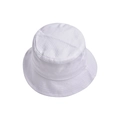 Vista superior de sombrero de pescador blanco en sarga de algodón con costuras reforzadas - Blanco
