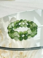 Green moss agate beaded bracelet with natural mineral textures and mirror reflection - Cracked Round Bead Style (56#)