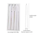 Pack of 4 white unscented 25cm taper candles in a box with structural dimensions - Taper Candle Set / Pure White