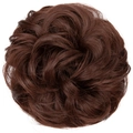 Messy bun hair piece in dark brown synthetic hair for voluminous updo hairstyles - 33# Dark Auburn
