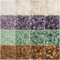 Variedad de 16 piedras de cristal natural en blanco, violeta, verde y marrón ojo de tigre - 26 Tipos de Chips de Cristal (3-5mm)