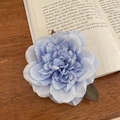 Elegant light blue fabric orchid hair clip with green leaves on vintage book background - Light Blue Simulation Flower (1)