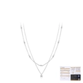 Collar de doble capa de plata S925 con moissanita de 1 quilate y certificado GRA - Plata de ley 925