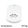 Colgante de acero inoxidable plateado con huella de gato calada de 32x20mm - Color Acero (KLJ7978-Z)