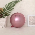 Pink metallic 4D round aluminum foil balloon for party decoration on white plush background - 4D Sphere Pearl Pink / 10"
