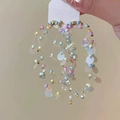 Colorful floral stud earrings with sweet beaded sequins in a vibrant summer style - 17# Silver Earring Post - Multi-color