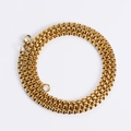Close-up of 18K gold-plated stainless steel box chain necklace with a lobster clasp - Gold Box Chain / 3.5mm*60cm / Gold