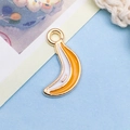 Cute yellow enamel banana pendant with gold finish for DIY jewelry making - 1 Piece/Pack (1.2x1.6mm)