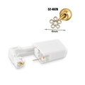 Disposable ear piercing gun set featuring 4mm golden five-petal flower zircon stud earring - Gold 4mm White Crystal Flower