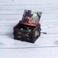 Halloween hand-cranked wooden music box with bats and ghosts engraving and trick or treat art - Hand-cranked Halloween P
