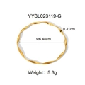 Brazalete Mobius dorado con diseño de rayas trenzadas y medidas de 6,48cm de diámetro - Estilo Mobius Dorado (YYBL023119-G)