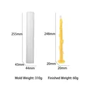 Silicone candle mold with long cylindrical floral design and bow pattern details - Bow Long Cylinder