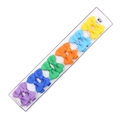 Detailed set of 12 colorful ribbed grosgrain ribbon bow hair clips for kids on a white card - 12-Piece Multi-color Large Set