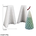 Christmas tree silicone mold for DIY candles with 10.5cm height and 190g weight - Small Weeping Pine - Split Mold / Milky White