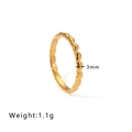 3mm breiter 18k vergoldeter Edelstahlring im Wellendesign mit 1,1g Gewicht - US 6 / Gold