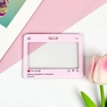 Pink cartoon sliding card holder with social media UI design and tulip decor - Pink / No Accessories