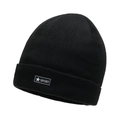 Berretto invernale in maglia nera da uomo con fodera in pile ed etichetta Sport a stella - Elastico 56-60cm / Nero