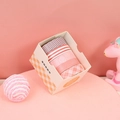 Pink watercolor washi tape set with 4 patterns including stripes and grid designs - Basic Style [3] 5 Rolls