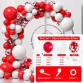 134pcs Red and White Balloon Arch Kit with Confetti Balloons for Party Decor - Red Set 02